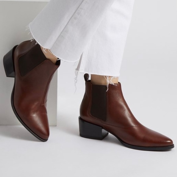 Vagabond brown leather pointed toe ankle boot - Picture 2 of 9